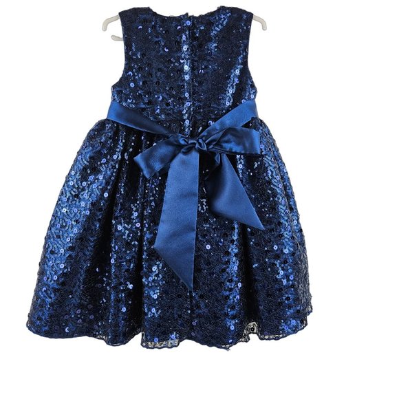 American Princess Girls Toddler 2T Blue Sleeveless Ball Gown Special Occasion - Picture 2 of 9